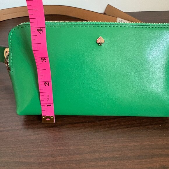 Kate Spade Belt Bag Green Leather Top Zip Women's Size L/XL NWT $98 - Picture 5 of 9
